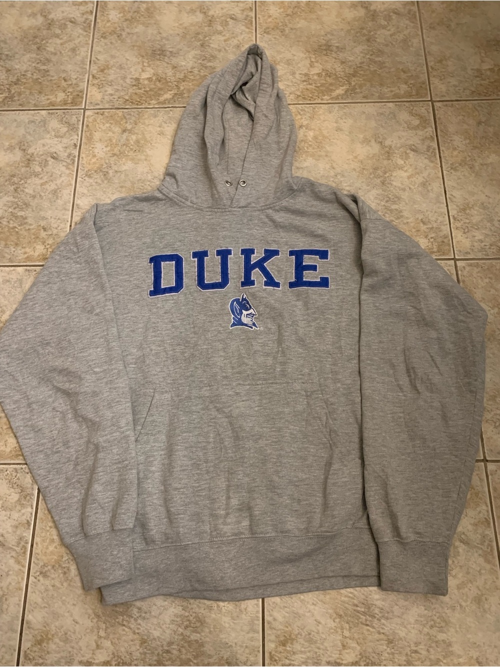 Varsity Duke University Gray Hoodie size large